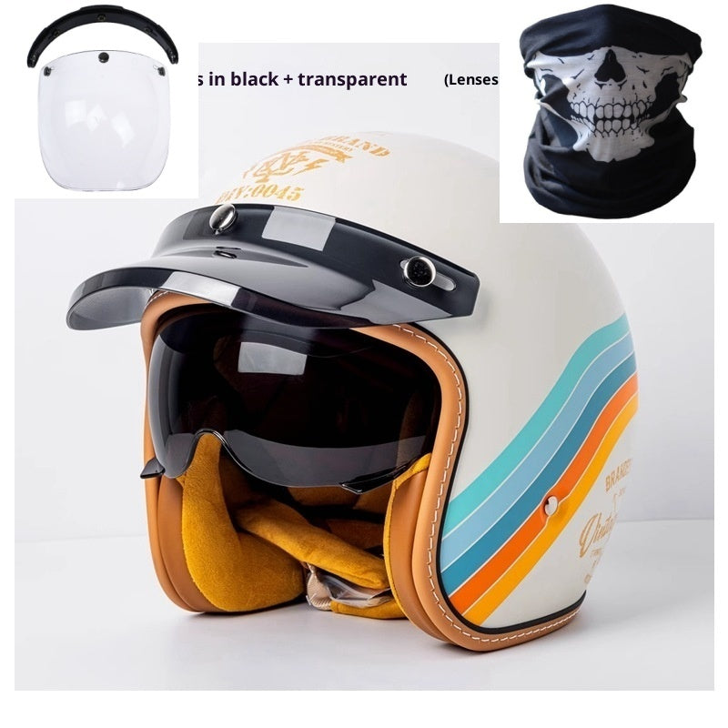 Motorcycle Helmet Motorcycle Helmet Men's And Women's Electric Car Built-in Goggles