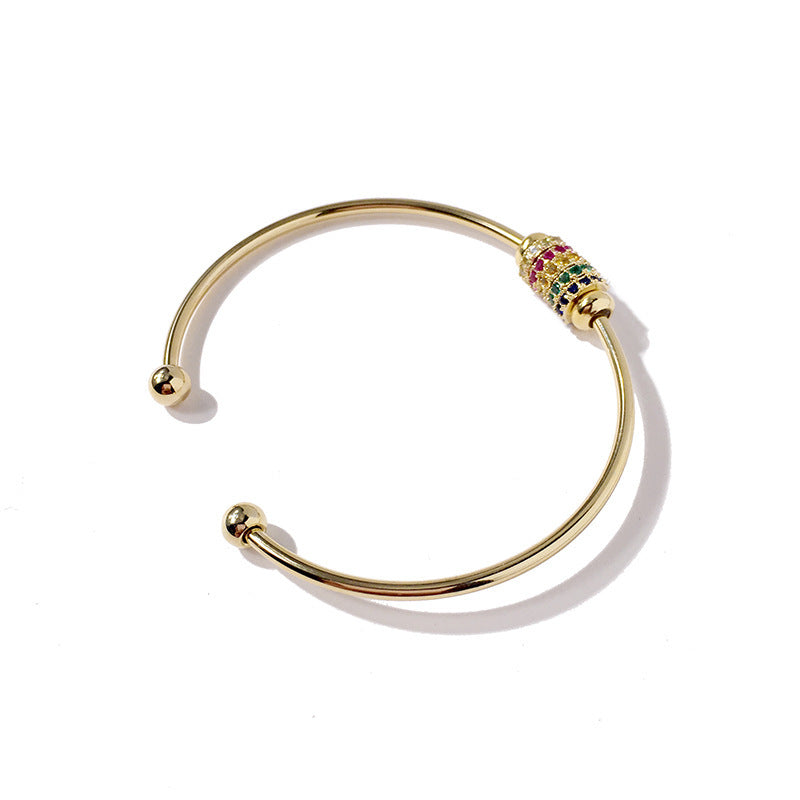 Fashion Colorful Crystal Diamond Transfer Steel Ball Bracelet