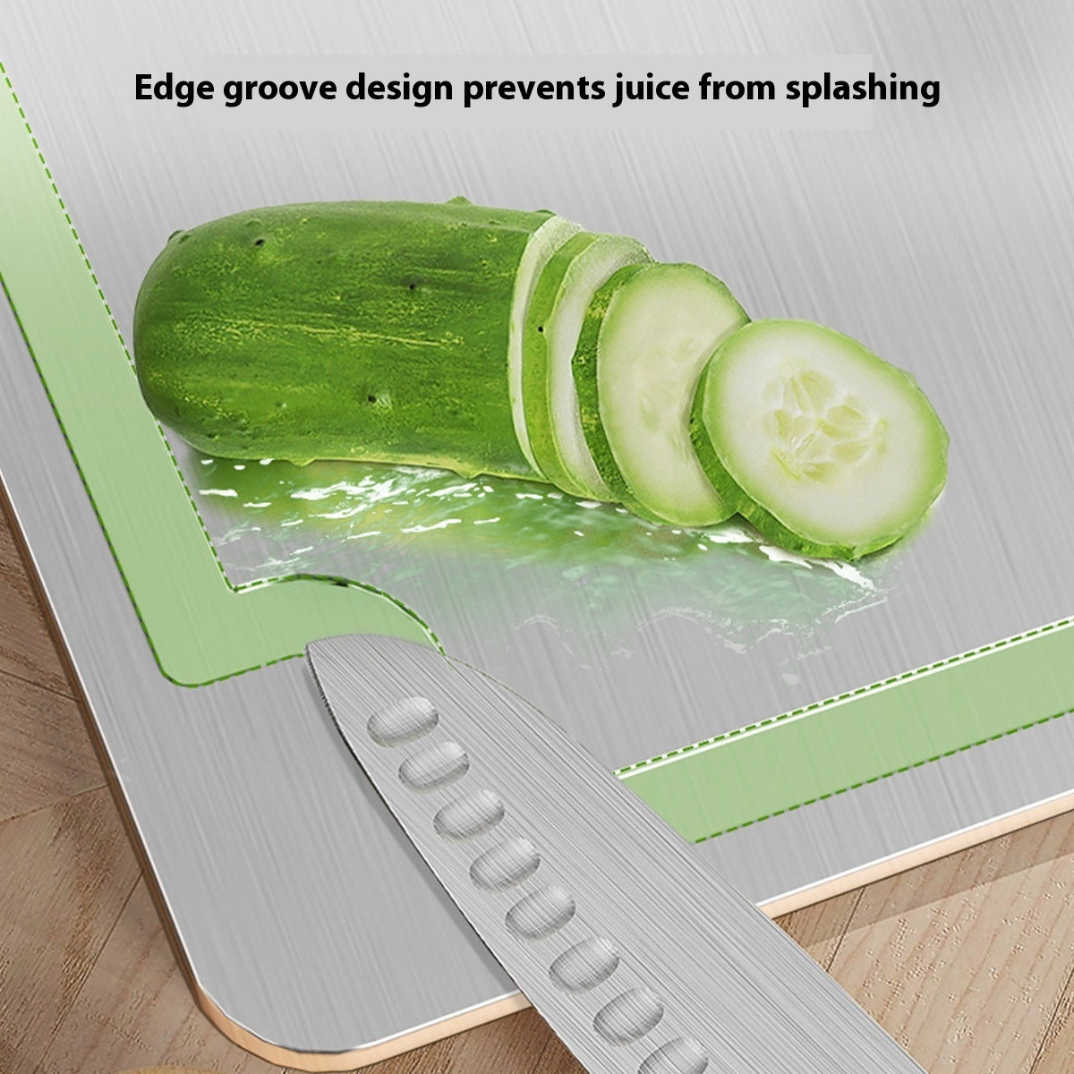 Stainless Steel Cutting Board Bacteria Prevention With Groove