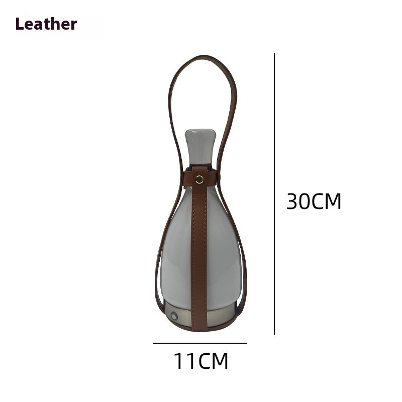 Simple Charging Lamp Leather Bedside Dimming Night Light