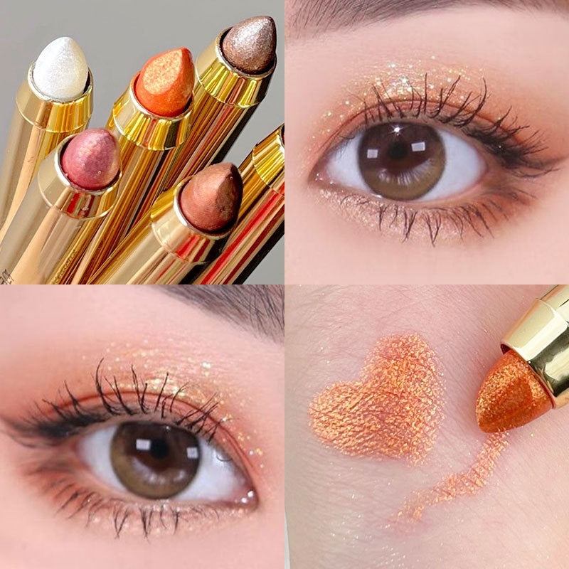 Magic Color Shining Highlight Eyeliner Pen Pearlescent Thin And Glittering Repair And Brightening Double-headed Smudger One-touch Molding