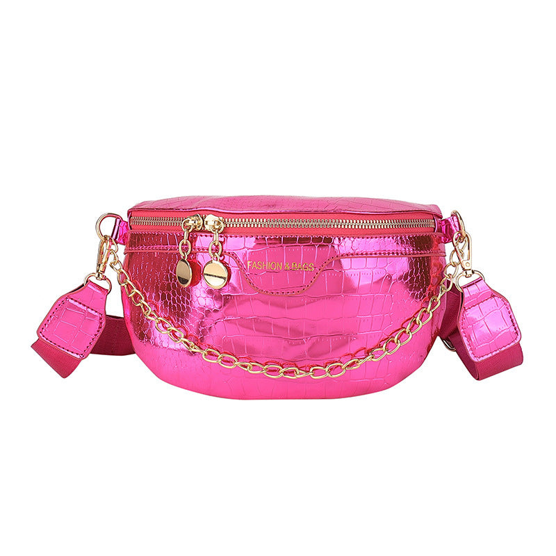 Shiny Chest Bag WesternWide Shoulder Strap Shoulder Bag
