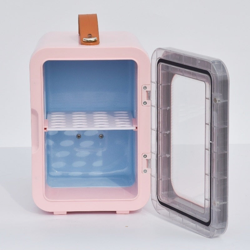Beauty Mini Refrigerator Hot And Cold Dual-use Cross-border Transparent Door