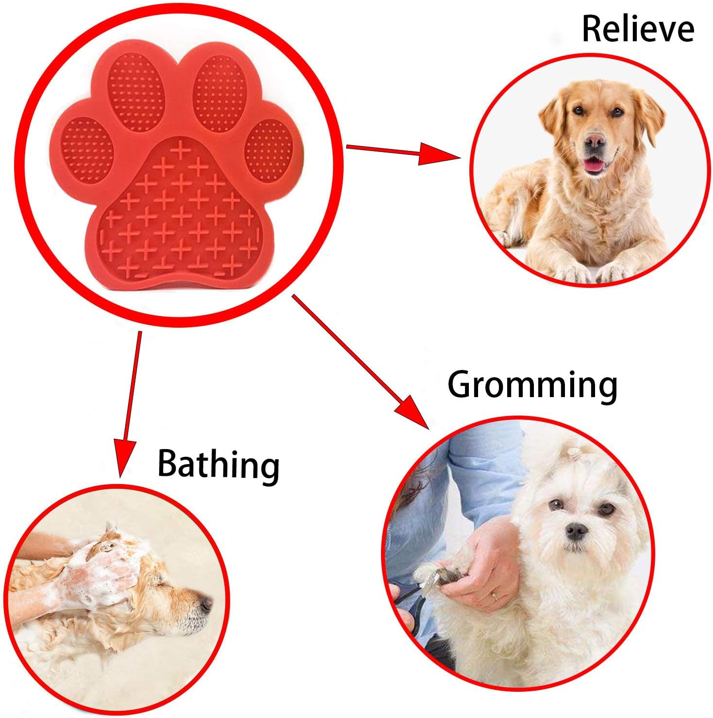 Tapis à lécher pour chien pour l'anxiété, distributeur lent de beurre de cacahuète, gamelles pour chien, tapis à lécher pour chien avec forte aspiration murale pour le bain, le toilettage et le dressage des animaux de compagnie