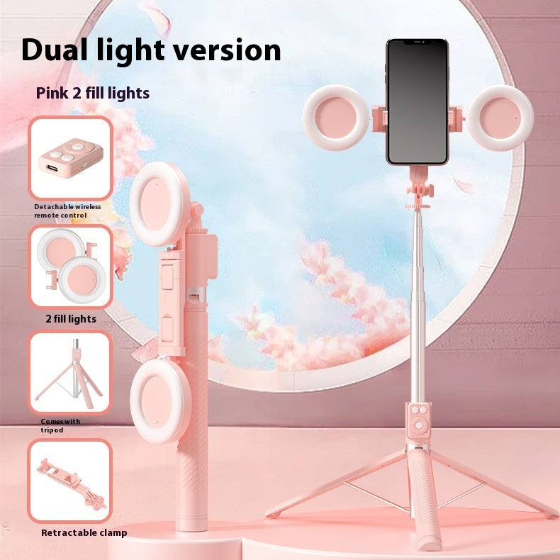 Bluetooth Best-seller On Douyin T12 Selfie Stick Landing 17 M Aviation Aluminum Alloy Rod Live Tripod