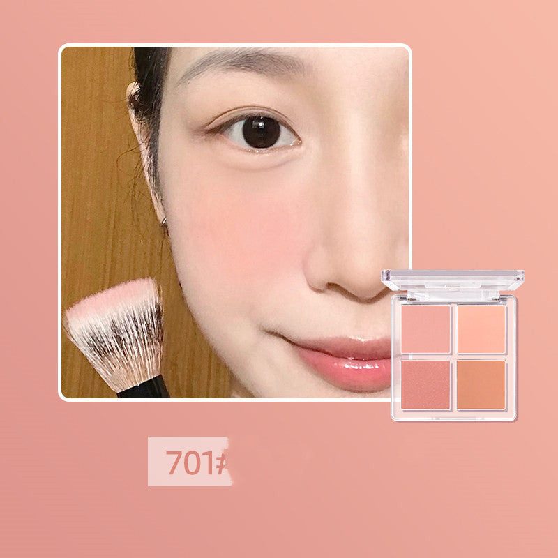Four-color Vitality Blush Pan Peach Nude Makeup