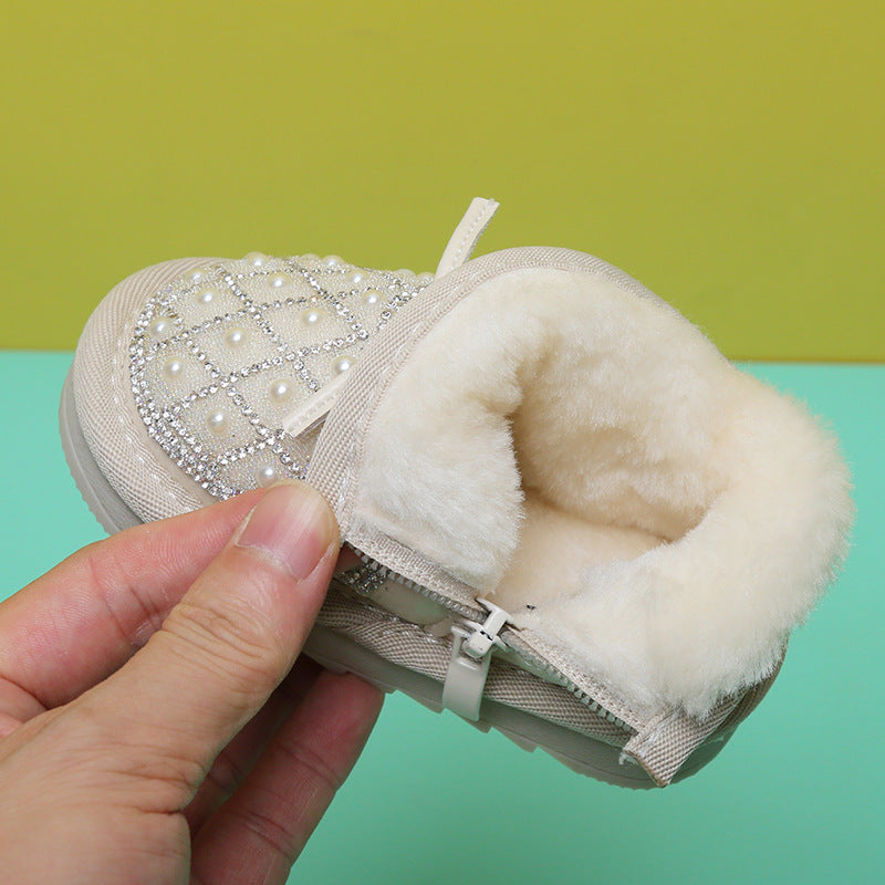 Fashionable And Simple Children's Soft-soled Toddler Snow Boots