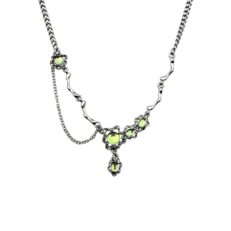 Original Niche Design Drop Moonstone Chain Necklace