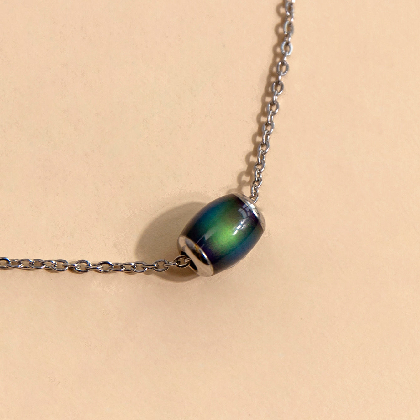 Mood Necklace Color Change Emotion Feeling Temperature Control Water Drop Tears Pendant Stainless Steel Chain Necklaces