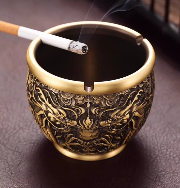 Home Pure Copper Ashtray Retro Large Sized Creative Ornaments