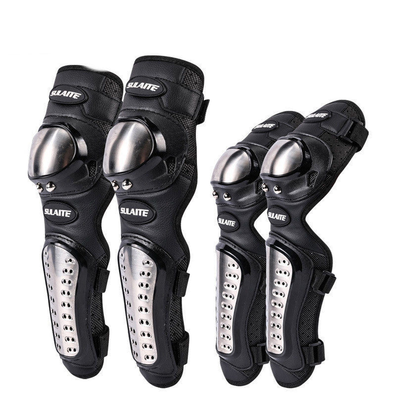 Équipement de protection genoux et coudes en acier inoxydable pour motos de tout-terrain