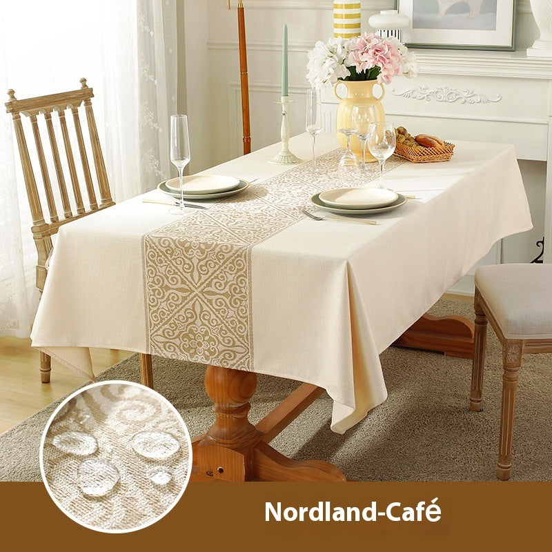 Light Luxury Waterproof And Oil Resistant Dining Table Cloth Thickened