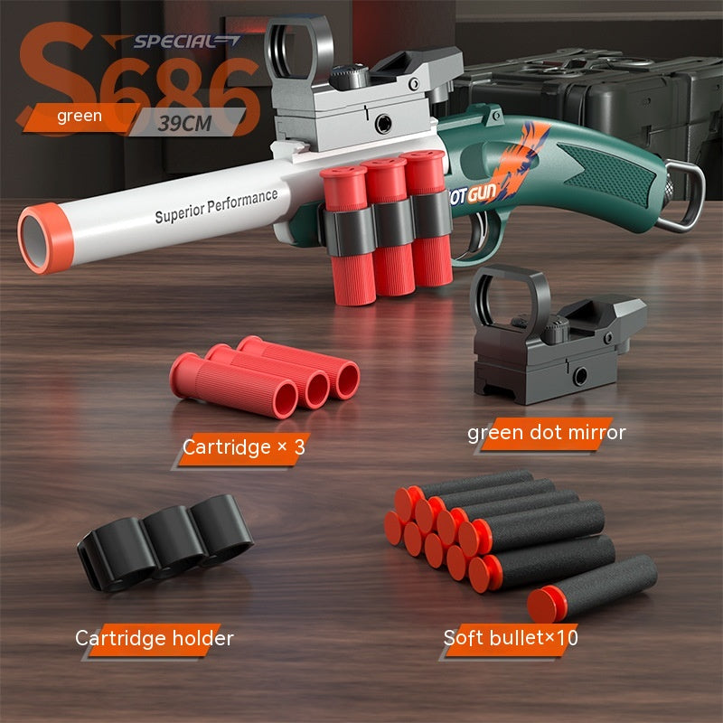 Children's S686 Spray Soft Bullet Gun Throw Shell Launch Toy