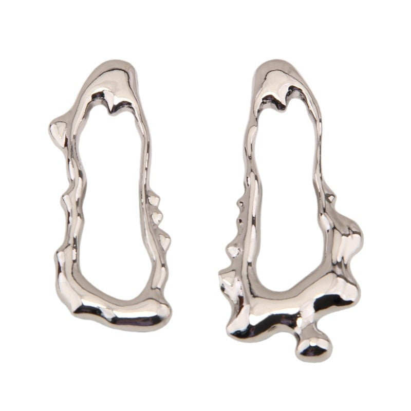 Minimalist Metallic Cool-style Earrings Exaggerated Stud