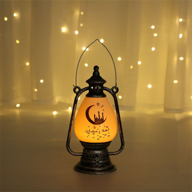 Décoration de lanterne arabe artisanale électronique