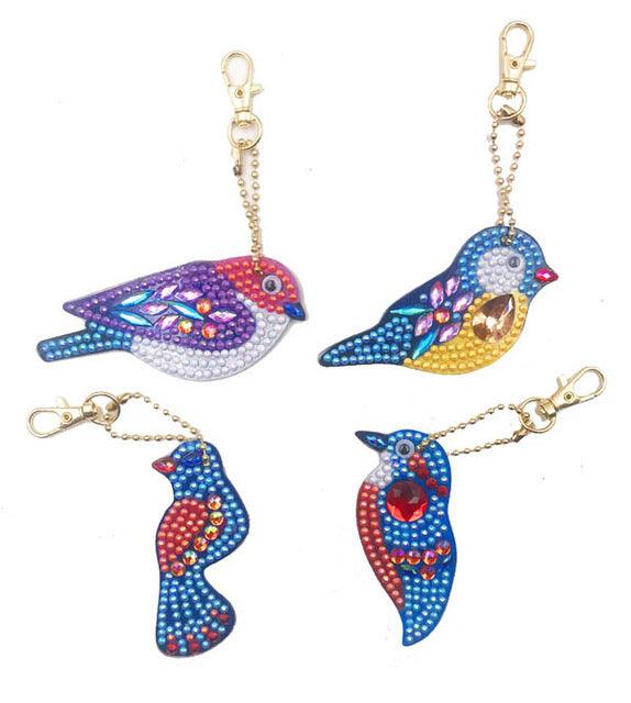 Special-shaped Diamond Painting Keychain Creative Children's Gift Cartoon Bird Bag Decoration Pendant
