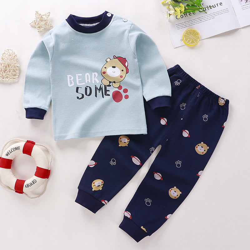 Children's Underwear Suit Pure Cotton Long Johns Top & Bottom Warm Loungewear