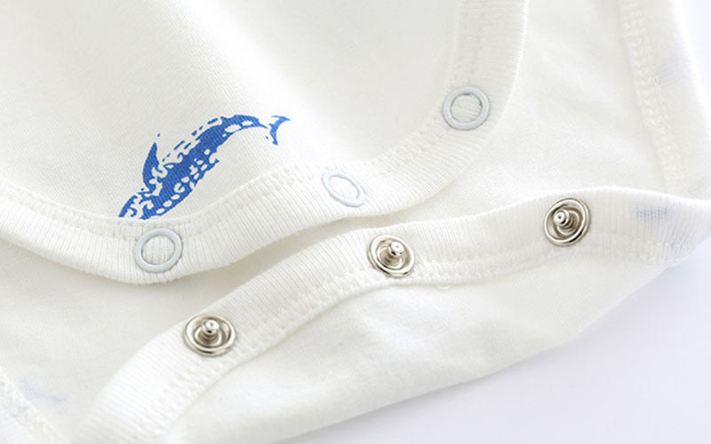 Gentleman Bow Tie Whale Print Romper Top Suit Boy Handsome Year-old Suspender Pants
