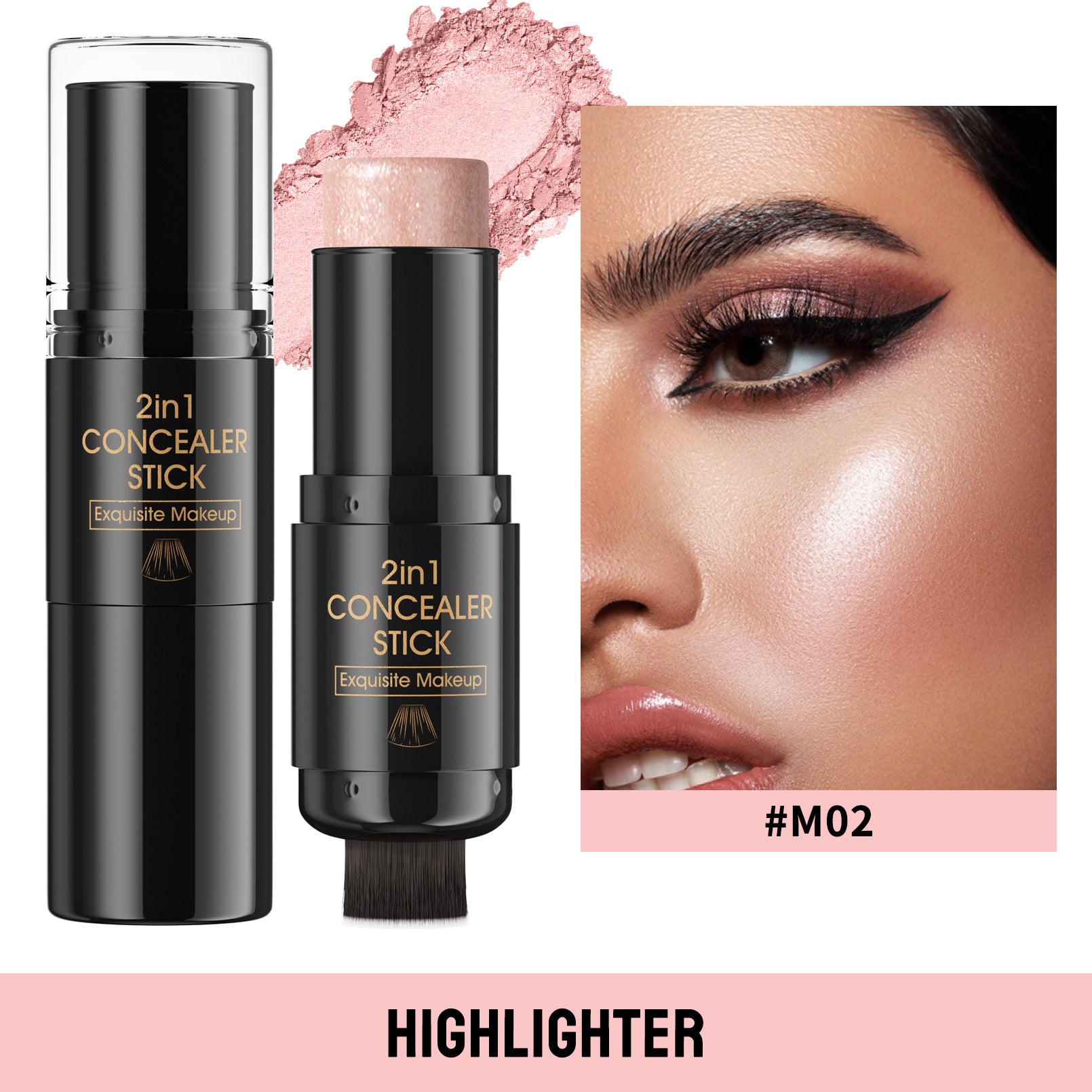 Highlight Blush Double-headed Contour Stick With Brush