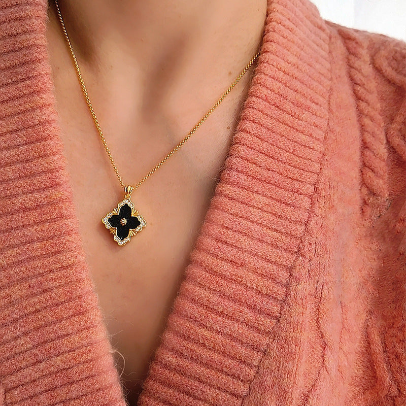 European And American S925 Silver Geometric Necklace Women's Fashion