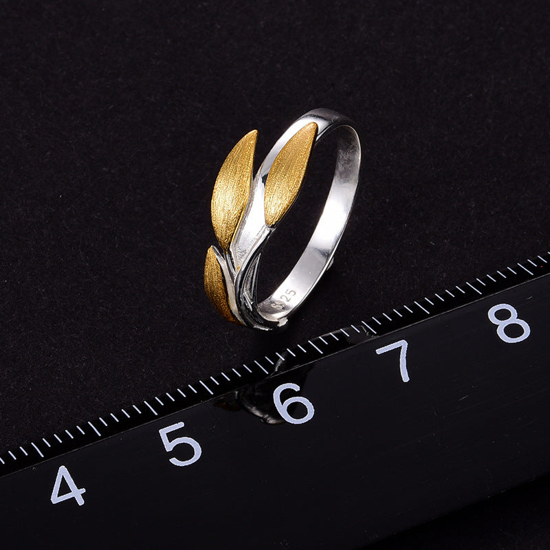 Three Leaf Separation Sterling Silver S925 Women's Ring