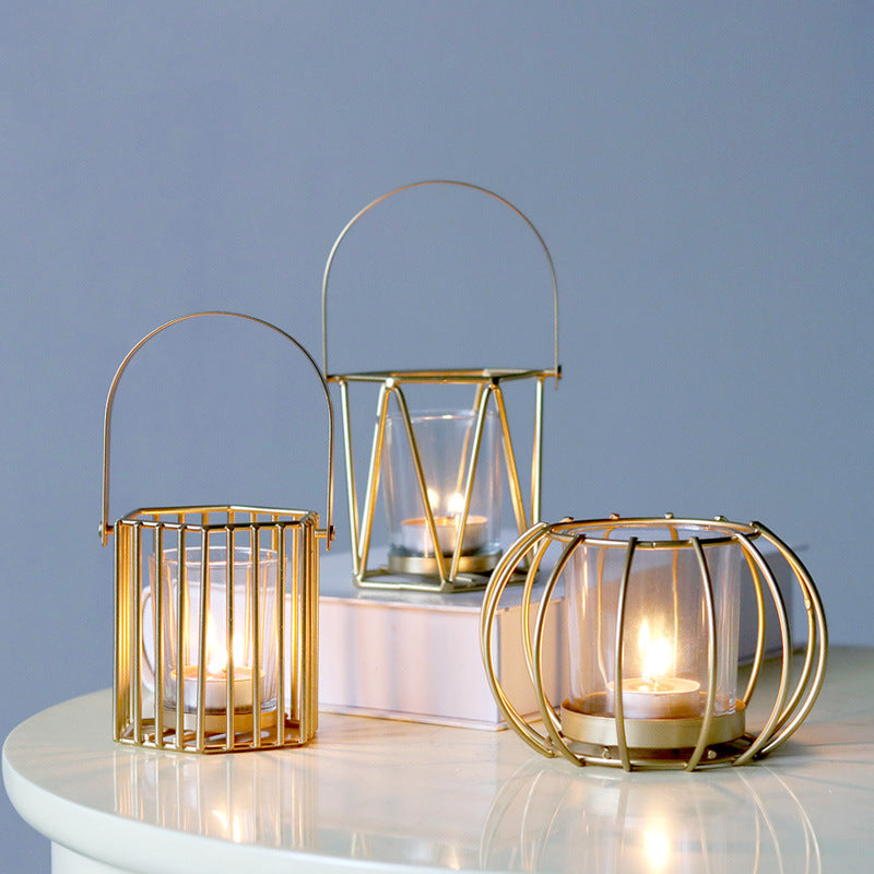 Empty Candle Cup Golden Light Luxury Creative Ornament Pumpkin Lantern