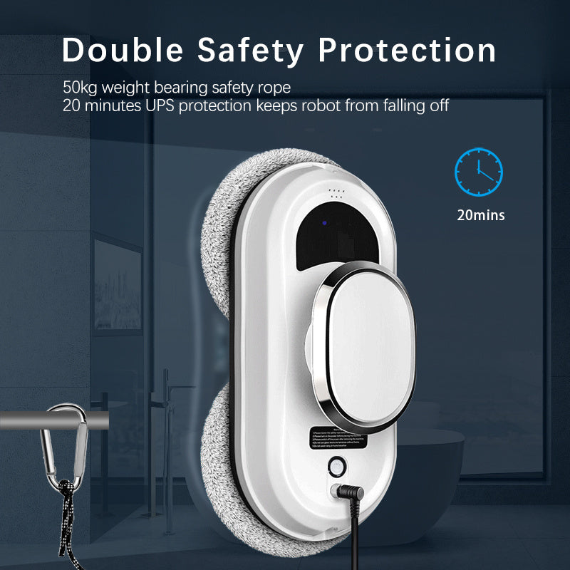 Window Cleaner Robot,Smart Glass Cleaning Robotic With 5600Pa Strong Suction,Remote Control Window Cleaning Robot For Windows Tiles Class Door