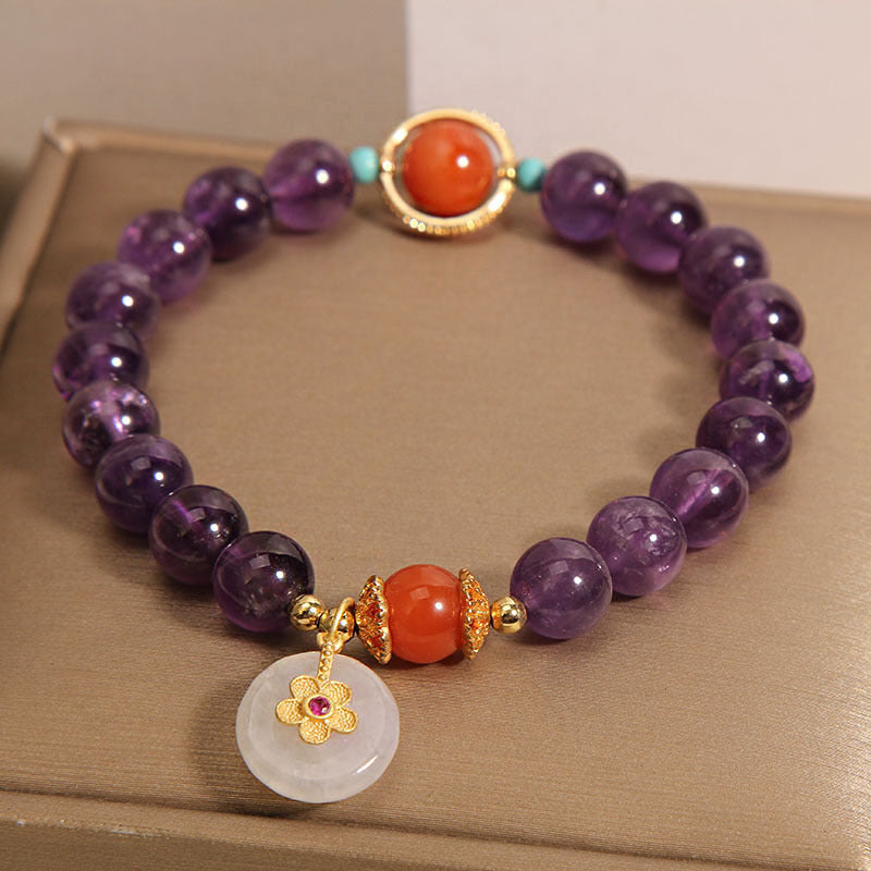 Natural Amethyst Bracelet For Women Light Luxury Minority Retro Exquisite