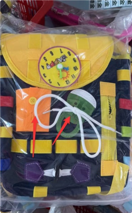 Toddler Busy Board Backpack With Buckles And Learning Activity Toys Develop Basic Life Skills