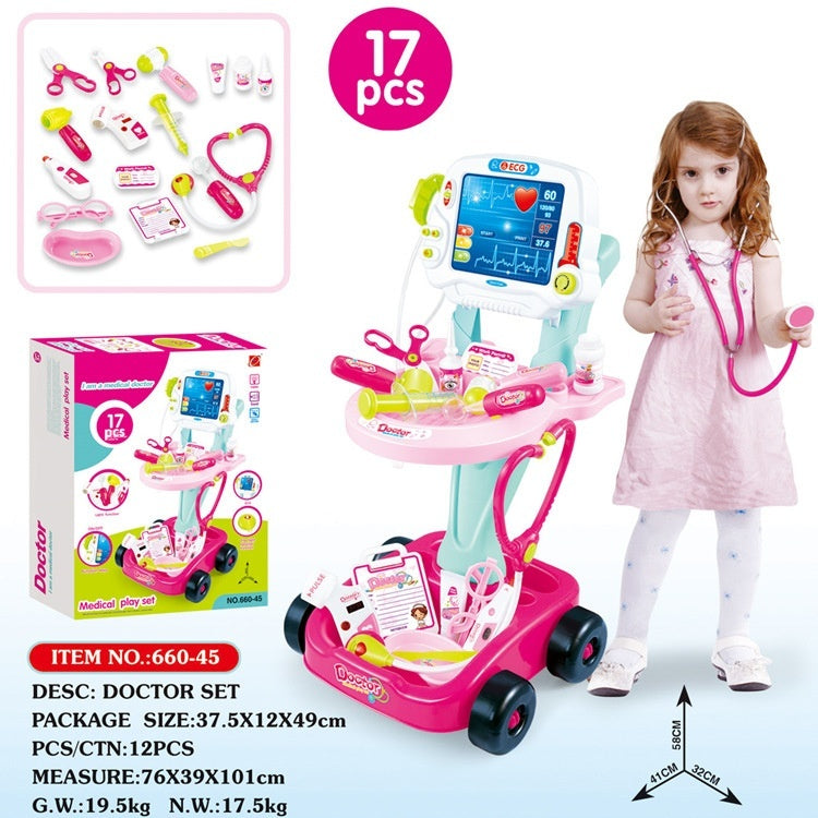 Children Play House Simulation Medicine Box Toy ECG