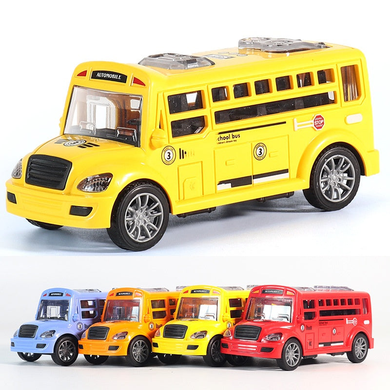 Children Boy Inertia Warrior Campus Bus Toy Car Model