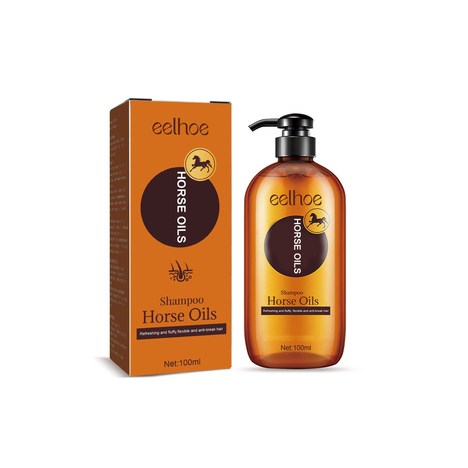 Shampoing à l'huile de cheval Nettoyage en profondeur Cuir chevelu Pellicules Contrôle du sébum Volumisant Hydratant Soin des cheveux