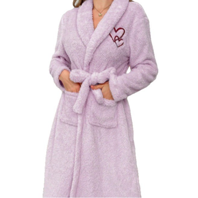 Autumn And Winter Flannel Nightgown Women's Long Pajamas