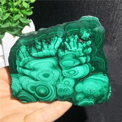 Natural Malachite Green Grinding Slice Mineral Specimen Ornamental Stone