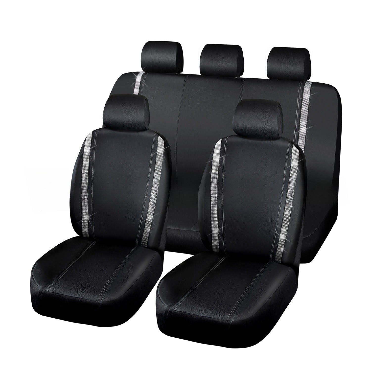 Car Diamond Stereo Rhinestone Non-slip Universal PVC Waterproof Seat Cover