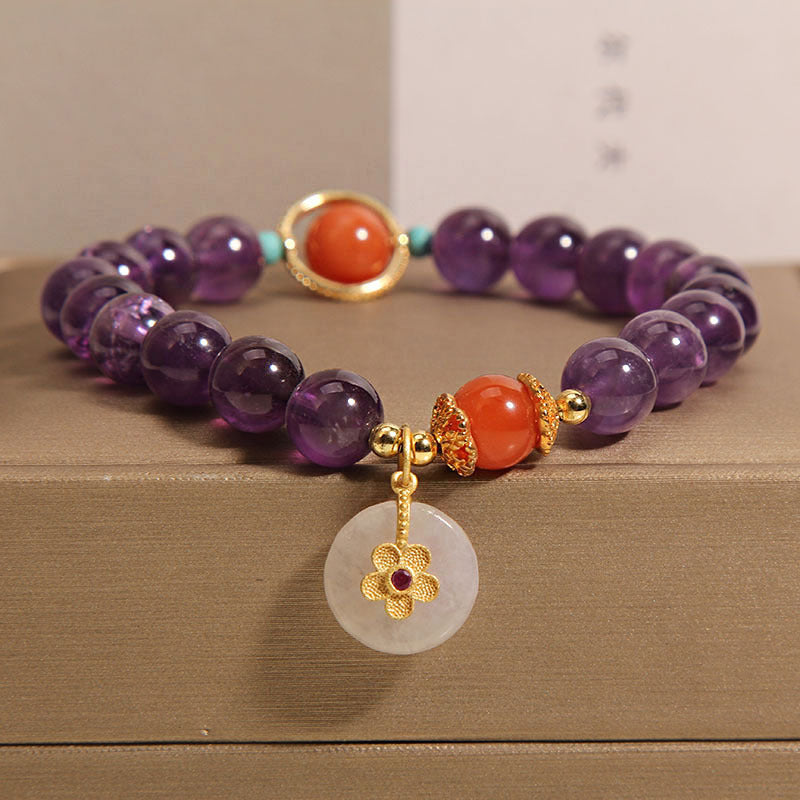 Natural Amethyst Bracelet For Women Light Luxury Minority Retro Exquisite