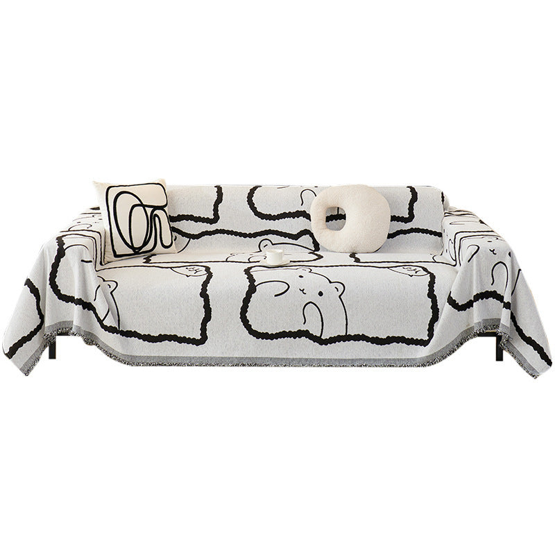Cartoon Cute Bear Sofa Cover Cloth Anti-scratching