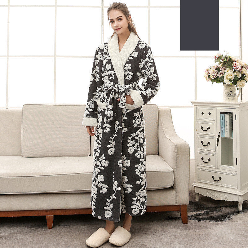 Thicken And Lengthen Plus Size Flannel Nightgown