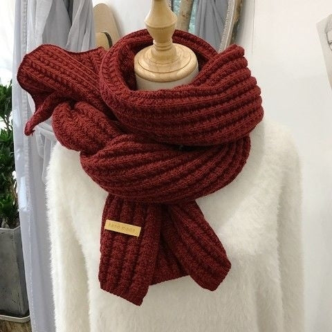 Scarf Women's Winter Woolen Knitting Thickening To Keep Warm