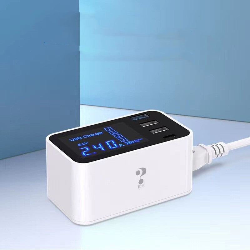Question Mark Multi-port Charger, Multi-function 5V2.4A Mobile Phone Travel