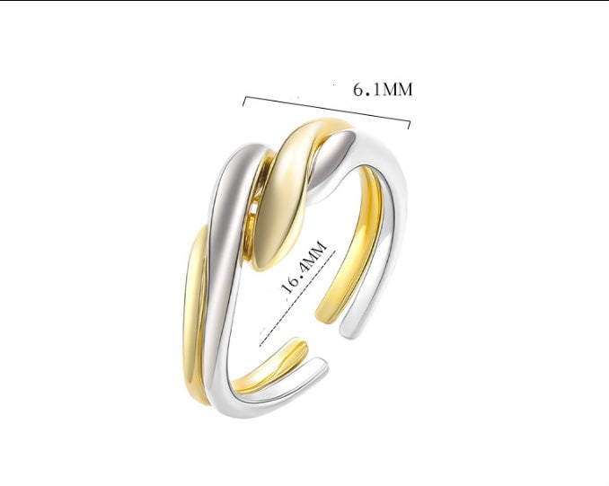 Irregular Water Ripple S925 Silver Ring Women