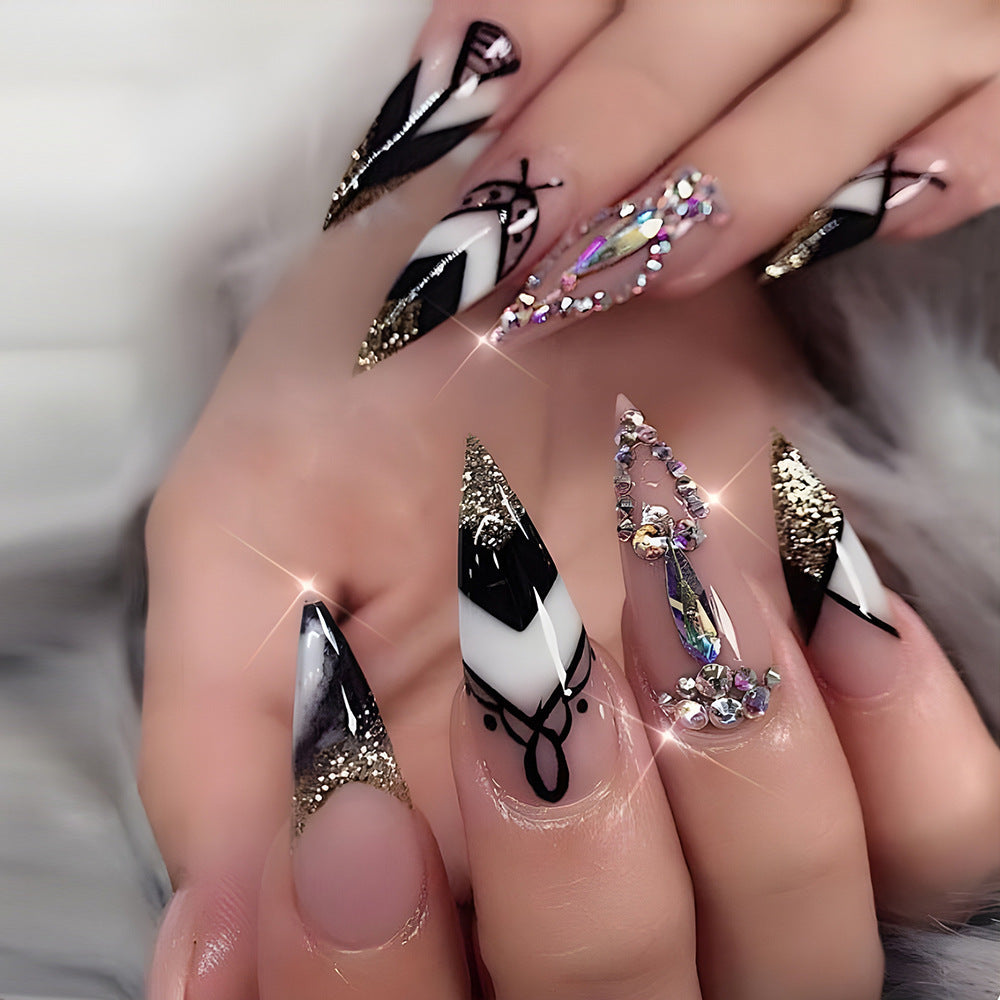 Autocollant d'ongle papillon pour fille branchée, œil de chat, diamant, armure