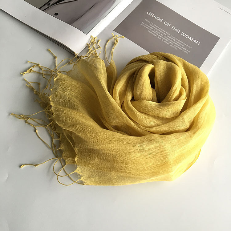 Thin Linen Candy Color Scarf Travel Holiday Sunscreen Shawl
