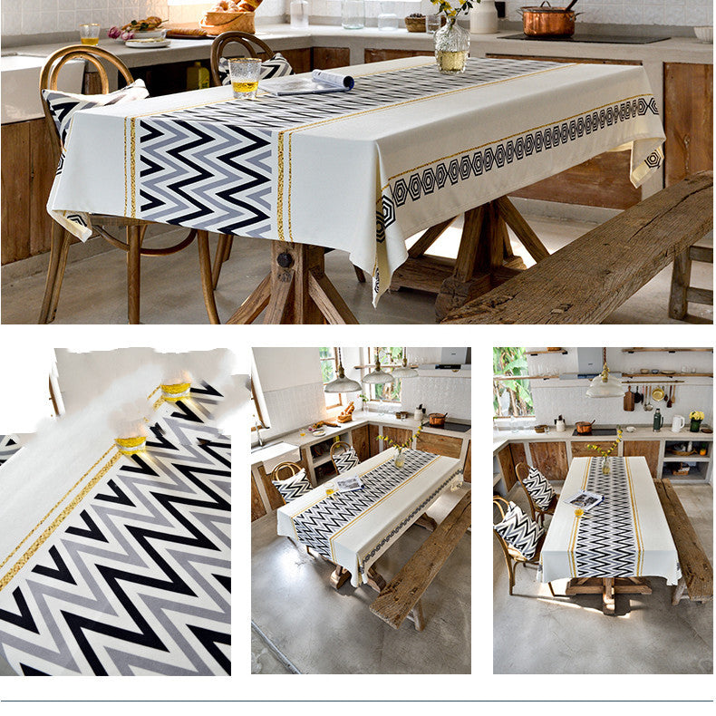 Coffee Table Rectangular Light Luxury High-end Fabric Tablecloth