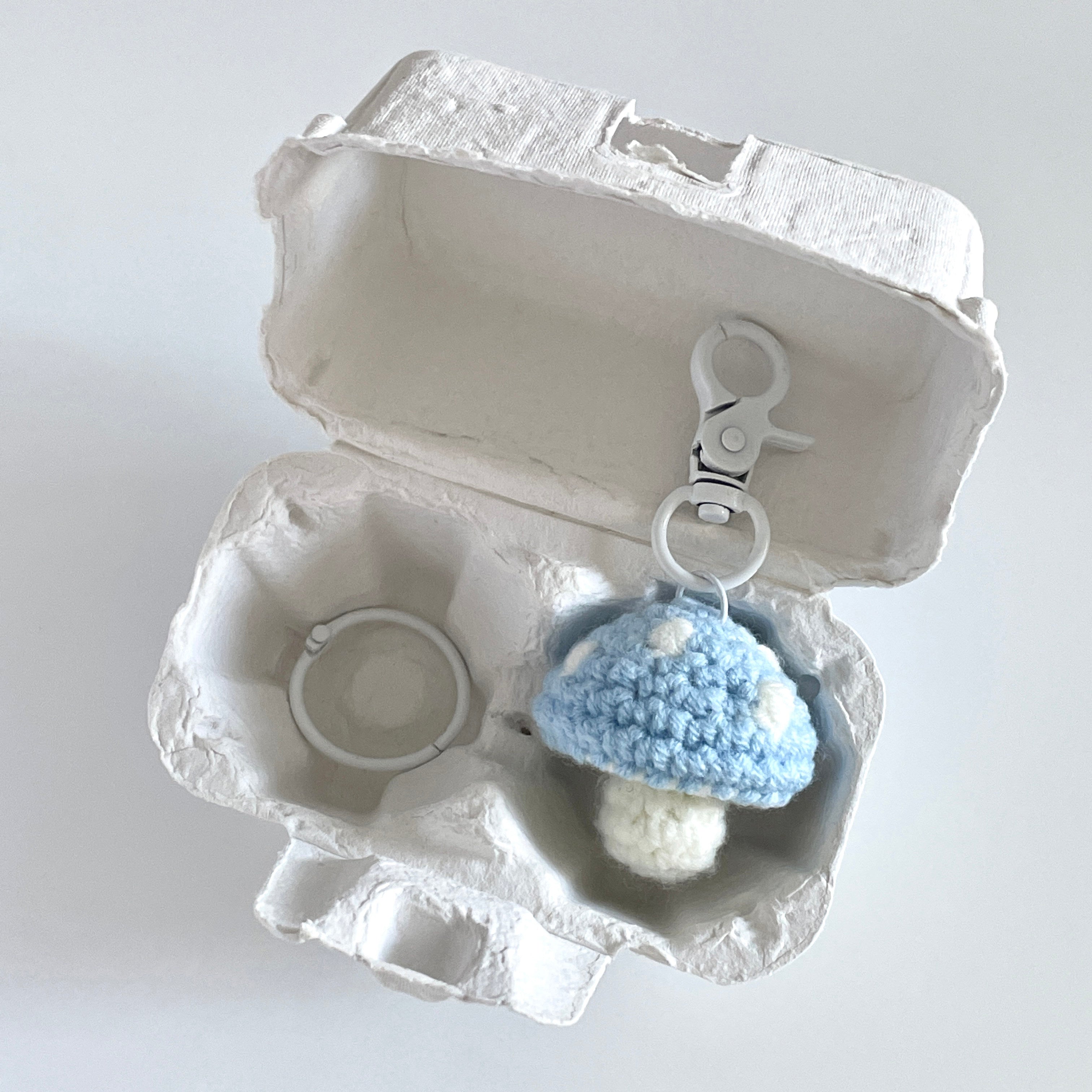 Minimalist Korean-style Crochet Mushroom Keychain Ornament