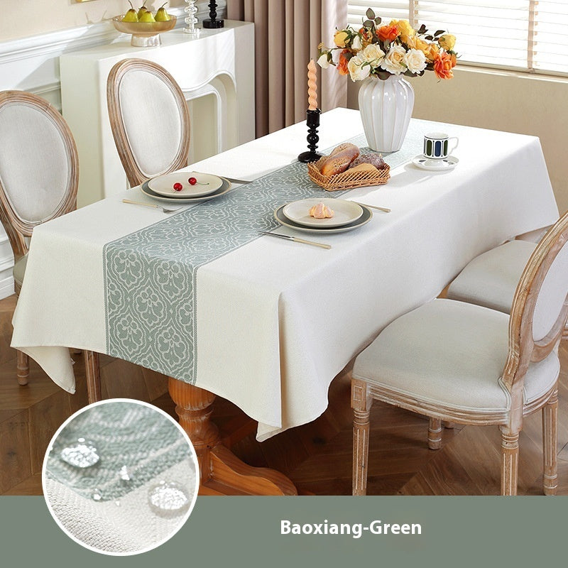 Light Luxury Waterproof And Oil Resistant Dining Table Cloth Thickened
