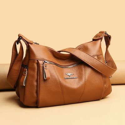 Real Leather Women's New Large Capacity Crossbody Bag