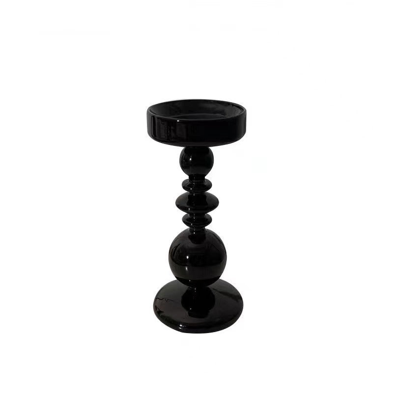 Black Glass Candlestick Nordic Romantic French Home Soft Decoration