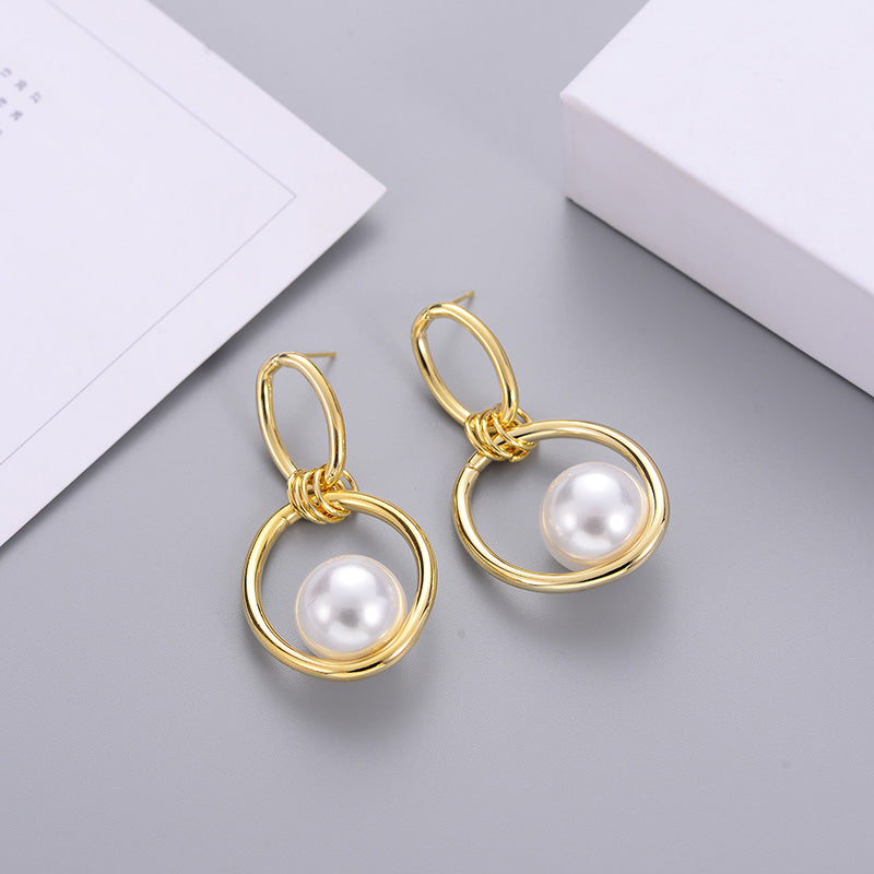 Fashion Trend Earrings Simple Personality Metal Texture Earrings