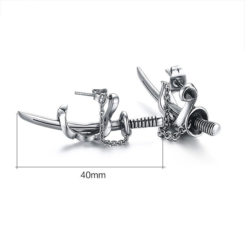 Punk Men's Sword Ear Studs